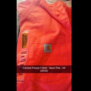 Carhartt T-Shirt - Neon Pink - Size 2X (20/22)